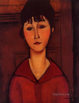  1916 Pintura - Cabeza de una joven 1916 Amedeo Modigliani
